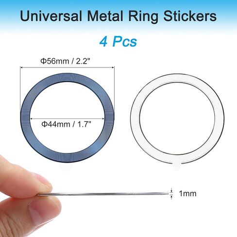 MECCANIXITY Universal Metal Ring Sticker Wireless Magnetic Charger Magnet Ring Stickers 56x1 Mm(ODxT) for Phone Case for All Cellphones, 4 Pack, Gold Tone in Saudi Arabia