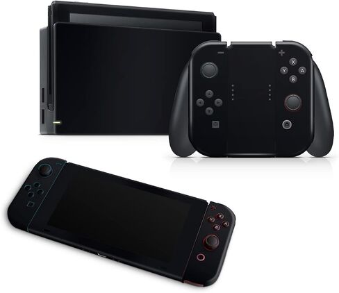 ZOOMHITSKINS Compatible with Switch Skin Cover Solid Color Pitch Black Dark Plain 3M Vinyl Decal Sticker Wrap, Made in The USA in Saudi Arabia