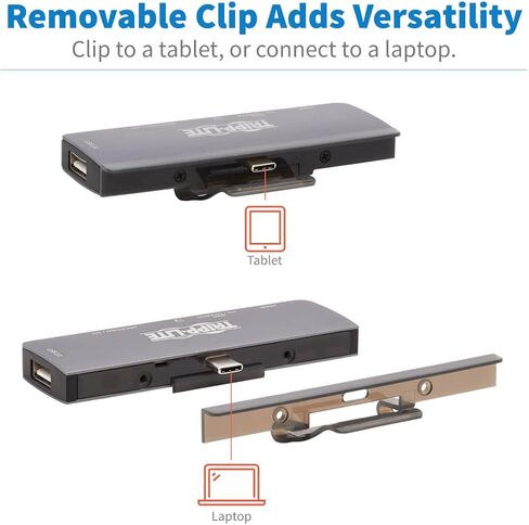 Tripp Lite USB-C Dock مع 4K HDMI ، USB-A ، فتحات بطاقة الذاكرة ، شحن PD ، محور محمول ، Thunderbolt 3 متوافق ، رمادي (U442-Dock15-S) in Kuwait