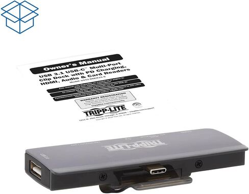 Tripp Lite USB-C Dock مع 4K HDMI ، USB-A ، فتحات بطاقة الذاكرة ، شحن PD ، محور محمول ، Thunderbolt 3 متوافق ، رمادي (U442-Dock15-S) in Kuwait