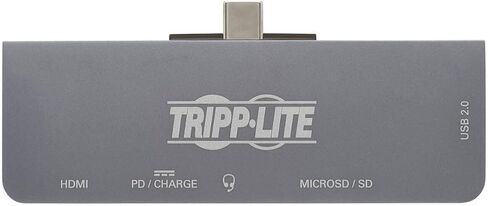 Tripp Lite USB-C Dock مع 4K HDMI ، USB-A ، فتحات بطاقة الذاكرة ، شحن PD ، محور محمول ، Thunderbolt 3 متوافق ، رمادي (U442-Dock15-S) in Kuwait