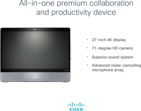 Cisco CS-Deskpro-K9 Webex Desk Pro 27 "نظام مؤتمرات الفيديو [بدون اشتراك] (متجدد) in Kuwait
