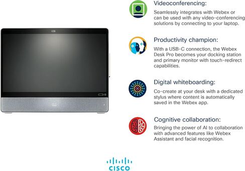 Cisco CS-Deskpro-K9 Webex Desk Pro 27 "نظام مؤتمرات الفيديو [بدون اشتراك] (متجدد) in Kuwait