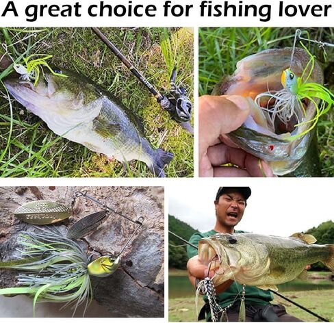 Spinnerbaits سحر الصيد ، سحر صيد الجهير الطعوم الدوار الطعوم الطنانة ، المعادن الصلبة إغراء توبووتر سوبايت للرقم السلمون سمك السلمون باس المياه المالحة المياه المالحة in Kuwait