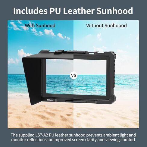 Nitze Cage لشاشة Osee G7 Pro 7 بوصة ، مع Sunhood Pu Leather ، وقضبان الناتو المزدوجة المدمجة والأحذية الباردة-JT-OE02B in Saudi Arabia