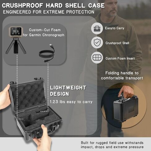 Protective Hard Case Shockproof Water-resistant with Customized DIY Foam Insert fit for Garmin Xero C1 Pro Chronograph and Cable Accessories (Case Only) in Saudi Arabia