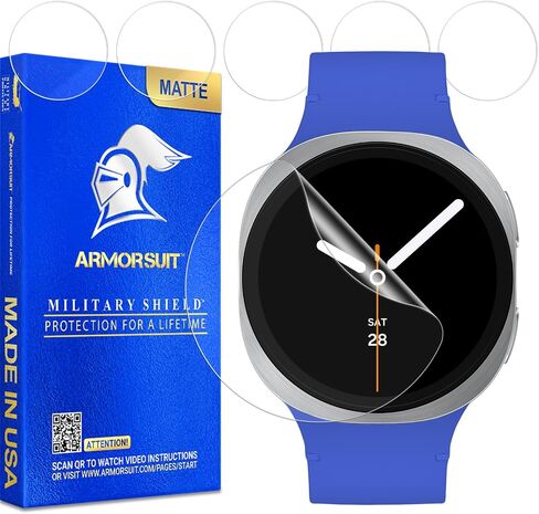 Armorsuit 6 Pack for Samsung Galaxy Watch 8 (44mm) anti -Glare Screen Protector Militaryshield Matte Film - Made in USA in Saudi Arabia