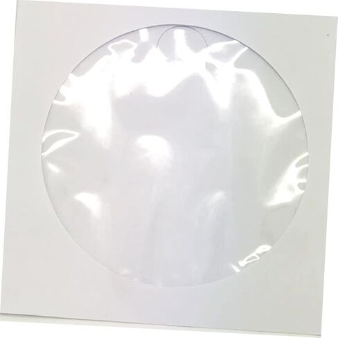 POPETPOP 100 Pcs CD Paper Bag with Transparent Window CD Case for Travel and Home Storage Convenient Organizer for Dvds and Music Discs White in Saudi Arabia