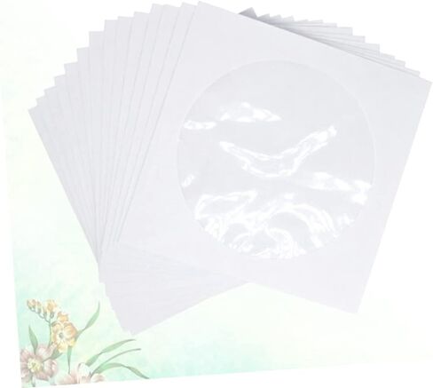 POPETPOP 100 Pcs CD Paper Bag with Transparent Window CD Case for Travel and Home Storage Convenient Organizer for Dvds and Music Discs White in Saudi Arabia