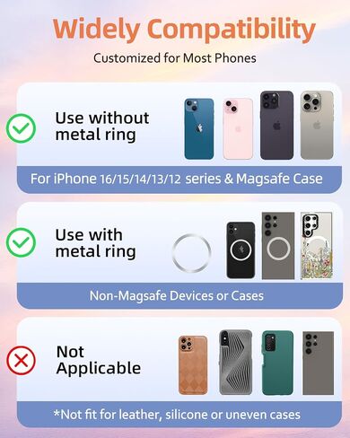 لصالح حامل حلقة الهاتف المغناطيسي متوافق مع Magsafe للنساء الفتيات - Cute Sun Moon Design Magnet Phone Grip Ring Stand for iPhone 16 Pro Max/16 Pro/16/15/14/13/13 in Kuwait
