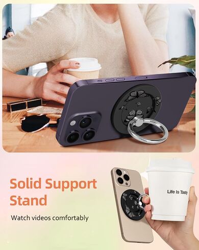 لصالح حامل حلقة الهاتف المغناطيسي متوافق مع Magsafe للنساء الفتيات - Cute Sun Moon Design Magnet Phone Grip Ring Stand for iPhone 16 Pro Max/16 Pro/16/15/14/13/13 in Kuwait