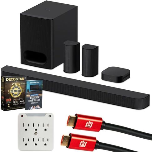 Sony HTS60 BRAVIA Theater System 6, 5.1ch with Subwoofer Bundle with CPS Exclusive 26 Month Protection, 2X HDMI Cables, Surge Adapter & Deco Gear Complete Home Theater Beginner's Guidebook in Saudi Arabia