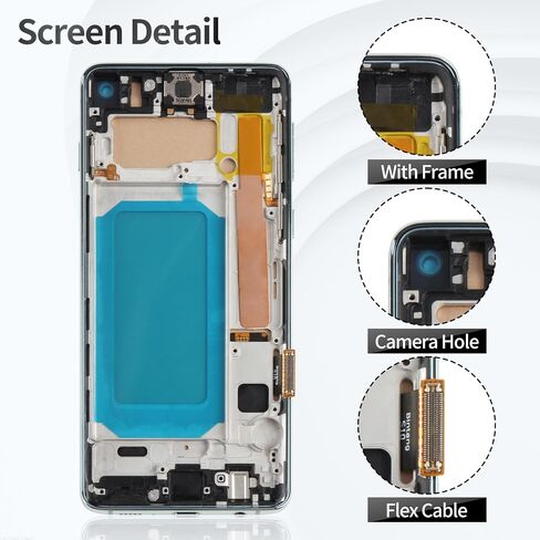 TFT لـ Samsung S10 LCD Screen Replacement 4G لـ Samsung Galaxy S10 شاشة شاشة لمسة Samsung S10 Digitizer مع الإطار SM-G973 (بدون وظيفة بصمة) (أسود) in Kuwait