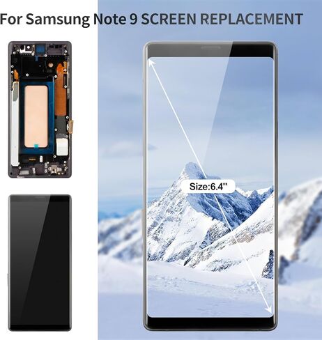 TFT لـ Samsung Note 9 شاشة استبدال Samsung Galaxy Note 9 LCD Screenizer Screen بديل لـ Samsung Note 9 Display Touch Assembly مع Frame SM-N960 Black in Saudi Arabia
