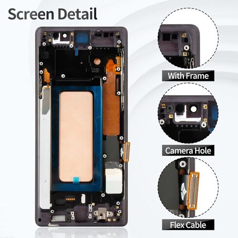 TFT لـ Samsung Note 9 شاشة استبدال Samsung Galaxy Note 9 LCD Screenizer Screen بديل لـ Samsung Note 9 Display Touch Assembly مع Frame SM-N960 Black in Saudi Arabia