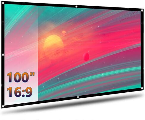 شاشة عرض شاشة قابلة للطي ، شاشة عرض داخلية خارجية 100 بوصة ، محمولة 16: 9 ك 4K HD الشاشة الأمامية الخلفية لسينما المسرح المنزلي في الفناء الخلفي in Kuwait