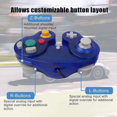 Yyu Upgrade 5.8ft Classic USB Wired Controller Gamepad for Gamecube متوافق مع Windows و Mac و PC و Plug و Play ، هدية عيد ميلاد عيد الميلاد (Clear Blue ، 1 Pack) in Kuwait