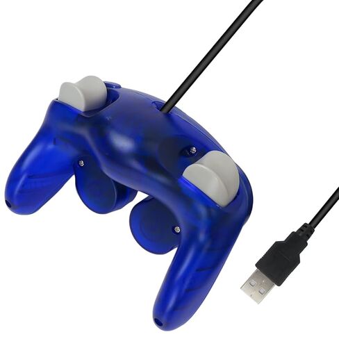 Yyu Upgrade 5.8ft Classic USB Wired Controller Gamepad for Gamecube متوافق مع Windows و Mac و PC و Plug و Play ، هدية عيد ميلاد عيد الميلاد (Clear Blue ، 1 Pack) in Kuwait