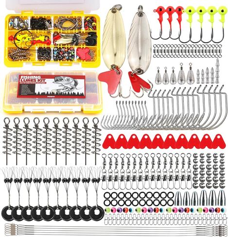 Fishing Tackle Box Set – Lure Kit for Freshwater & Saltwater, Crankbaits, Spinnerbaits, Soft Plastics, Jigs, Weights, Hooks – All-in-One Fishing Gear for Men in Saudi Arabia
