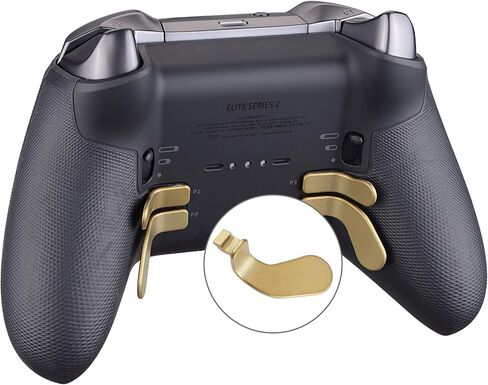 Extremerate 6 in 1 Magnetic Metal Steflic Steeld -Pads + Presace Backdles for Xbox One Elite Series 2 Controller ، Elite Series 2 Core Controller - Metalic Gold in Saudi Arabia