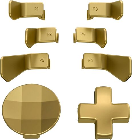 eXtremeRate Metalic Hero Gold Magnetic Stainless Steel D-Pads + 6 in 1 Replacement Interchangeable Back Paddles for Xbox One Elite & Elite Series 2 Controller in Saudi Arabia