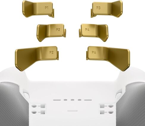 eXtremeRate Metalic Hero Gold Magnetic Stainless Steel D-Pads + 6 in 1 Replacement Interchangeable Back Paddles for Xbox One Elite & Elite Series 2 Controller in Saudi Arabia