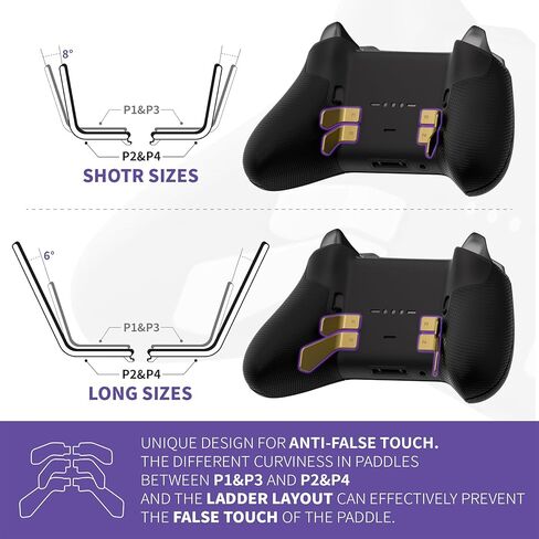 eXtremeRate Metalic Hero Gold Magnetic Stainless Steel D-Pads + 6 in 1 Replacement Interchangeable Back Paddles for Xbox One Elite & Elite Series 2 Controller in Saudi Arabia