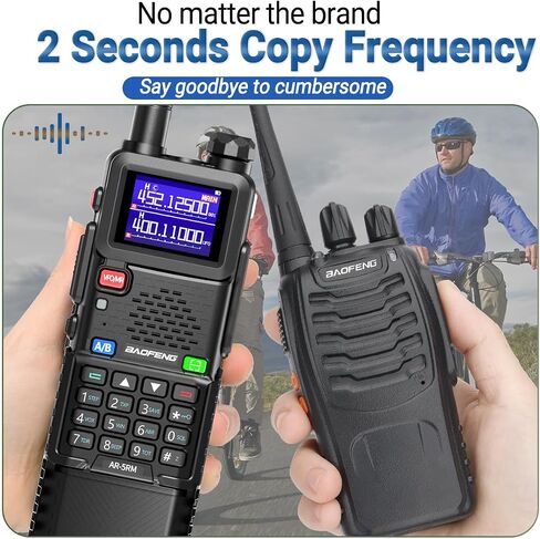 Baofeng Radio Ham Radio Long Range 10W 5RM Handheld ثنائية الاتجاه Radio Noaa Weather Radio DTMF Walkie Talkies Copy Copy 999Ch USB-C Charger 3800mAh Battery Gear (2 Pack) in Saudi Arabia