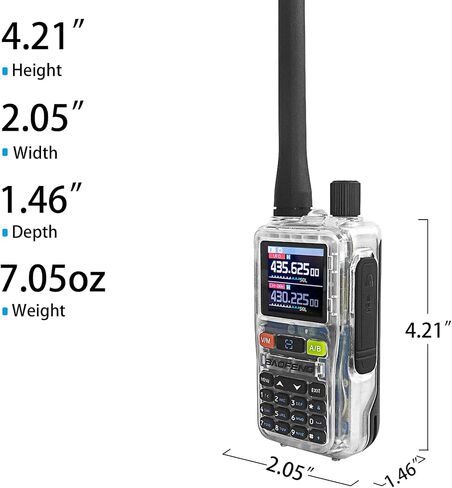 Baofeng UV-5R Mini Radio ، 5R Mini Dual Band Walkie Talkies ، برمجة التطبيقات ، تردد النسخ ، الطاقة 5W ، 999 قناة ، شحن USB-C السريع (الشفافة 2pack) in Saudi Arabia