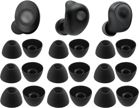 نصائح الأذن السيليكون البديلة لـ Ray-Con E25 ، Ray-Con Everyday/Fitness Earbuds ، 9 أزواج (S/M/L ، Black) in Saudi Arabia