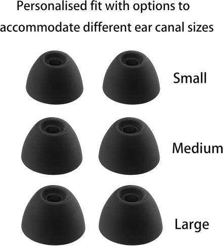 نصائح الأذن السيليكون البديلة لـ Ray-Con E25 ، Ray-Con Everyday/Fitness Earbuds ، 9 أزواج (S/M/L ، Black) in Saudi Arabia