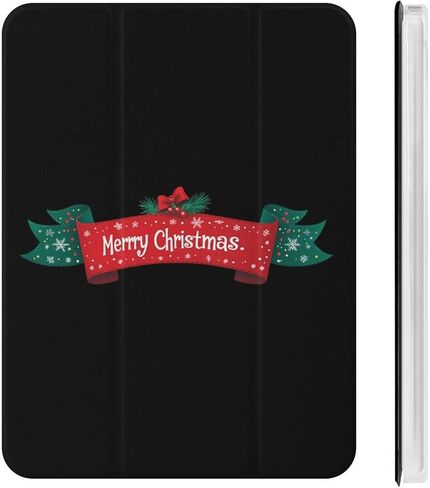 Christmas Ribbon Merry Christmas Case with Pen Holder Slim Lightweight Trifold Stand Compatible with iPad mini 4/5/6 Mini4/5（7.9in） in Saudi Arabia
