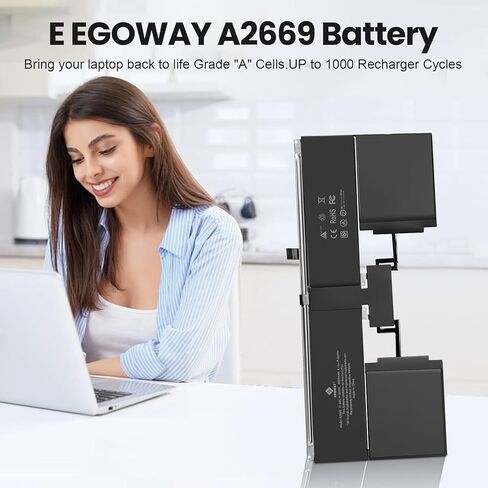 E EGOWAY A2681 A2669 Laptop Battery Replacement for 13 Inch A2681 MacBook Air 14,2 (Late2023), EMC 4074, 4600 mAh Capacity in Saudi Arabia