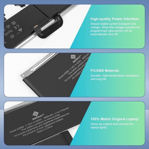 E EGOWAY A2681 A2669 Laptop Battery Replacement for 13 Inch A2681 MacBook Air 14,2 (Late2023), EMC 4074, 4600 mAh Capacity in Saudi Arabia