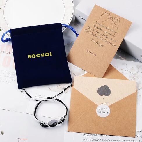 BOCHOI Pinky Promise Distance Matching Bracelets for Couples Best Friend BFF Friendship Bracelet Mother Daughter Girl Him Her Girlfriend Boyfriend in Kuwait