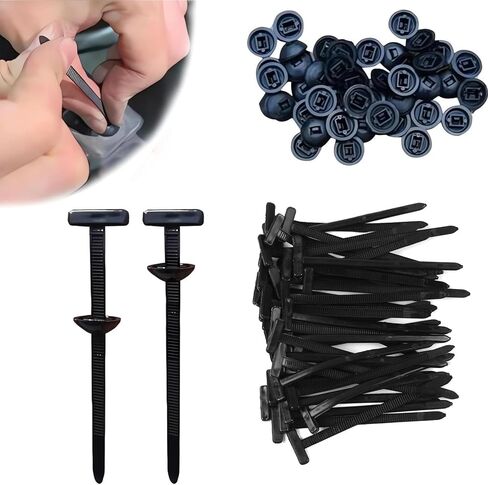 50pcs نايلون مشبك ربطة الكبلات النايلون - روابط الرمز البريدي للسيارات للسيارات ، ومقاطع تعادل الكابلات النايلون متعددة الأغراض مقاومة للأشعة فوق البنفسجية ، وإصلاح سريع وإصلاح تلقائي ، وروابط سوداء سوداء مع تصميم دبوس وزر الأزرار in Saudi Arabia