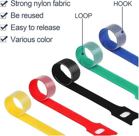 120PCS 6 Inch Cable Ties Reusable Multi-Purpose Wire Ties Cord Organizer Adjustable Cable Management 5 Colors in Saudi Arabia