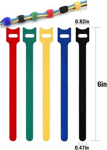 120PCS 6 Inch Cable Ties Reusable Multi-Purpose Wire Ties Cord Organizer Adjustable Cable Management 5 Colors in Saudi Arabia