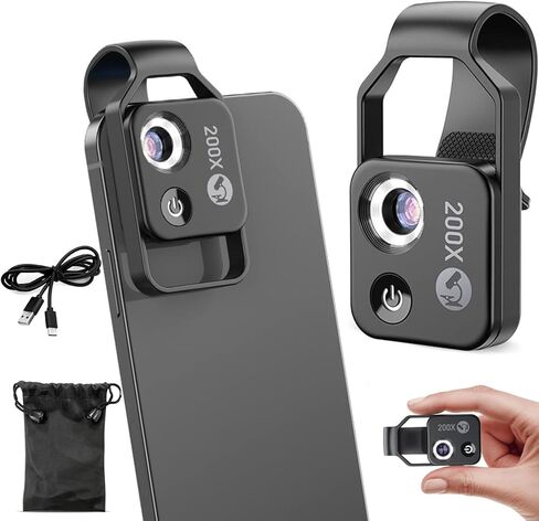 Nanozoom 200x تكبير العدسة للهاتف المحمول nanozoom ، كاميرا لمجهر الجيب nanozoom x200 ، عدسة تكبير nano 200x (اللون: أسود) in Kuwait