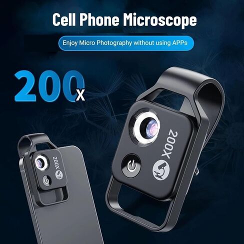 Nanozoom 200x تكبير العدسة للهاتف المحمول nanozoom ، كاميرا لمجهر الجيب nanozoom x200 ، عدسة تكبير nano 200x (اللون: أسود) in Kuwait