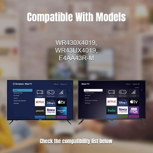 يستمر تلفزيون Ceybo بديل لـ Westinghouse و Element LD4260-SJ30-01 متوافقًا مع Models WR43UX4019 ، WR430X4019 ، E4AA43R-M براغي in Kuwait