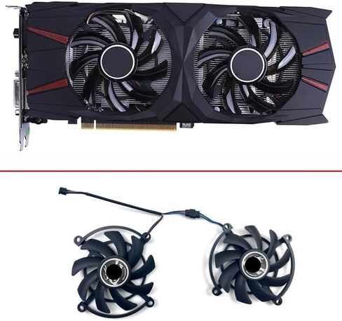 2pcs 85mm 4pin GTX 1060-6GD5 GPU مروحة متوافقة مع GTX1060 1070 Card Card Fans in Saudi Arabia