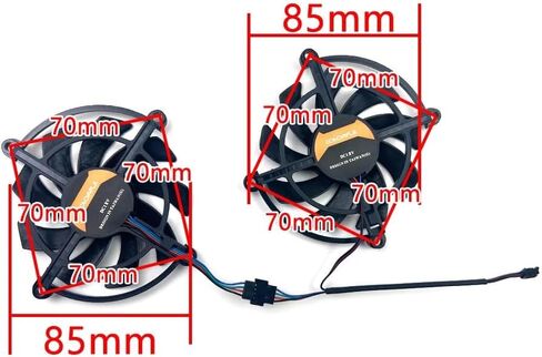 2pcs 85mm 4pin GTX 1060-6GD5 GPU مروحة متوافقة مع GTX1060 1070 Card Card Fans in Saudi Arabia