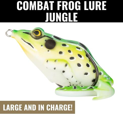 Lunkerhunt - Topwater Fishing Lures for Bass Trout Fishing | Combat Frog Lure for Big Fish | Award Winning Hollow Body Frog Fishing Bait with Weedless Hooks in Saudi Arabia