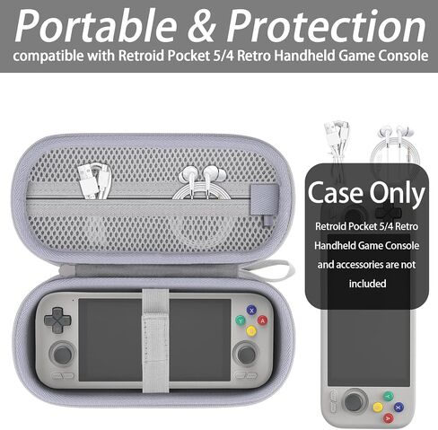 حالة Khanka Stroage لـ Retroid Pocket 5/4 Retro Handheld Game Console & Accessories ، Case فقط （Black） in Saudi Arabia