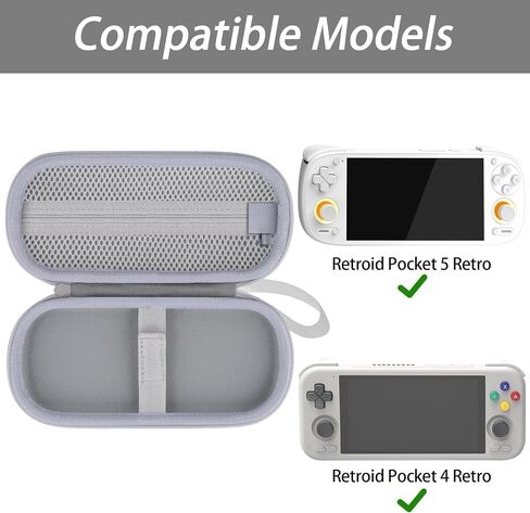 حالة Khanka Stroage لـ Retroid Pocket 5/4 Retro Handheld Game Console & Accessories ، Case فقط （Black） in Saudi Arabia
