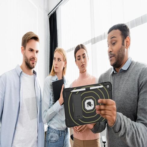 Case Compatible with iPad 10.2 Inch 2021/2020/2019, for iPad 9th/8th/7th Generation Case，Duty Shockproof Rugged Protective with Built-in Stand/Pencil Holde Black+Gold in Saudi Arabia