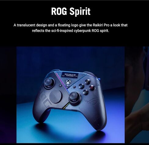 ASUS ROG Raikiri Pro Gaming Controller, Built-in OLED display, OLED 1.3" with 128x40 resolution, Up to 48-hour battery life, For PC and Xbox (Renewed) in Saudi Arabia