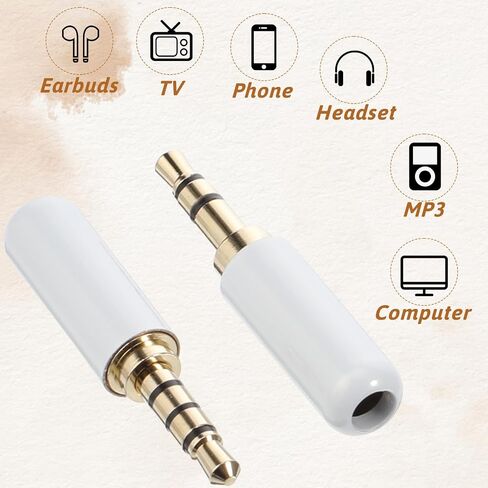 2 PCS استبدال مقبس سدادة سماعات الرأس ، مقبس سماعة رأس 3.5 مم استبدال نوع لحام SOLDER محول موصل كبل الصوت DIY لإصلاح كابل الصوت in Saudi Arabia