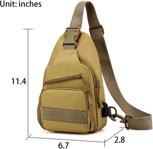 Tactical Crossbody Backpack for Men, Handiness Mountain Climbing, Lightweight Daypack for Biking Travel, Khaki in Saudi Arabia